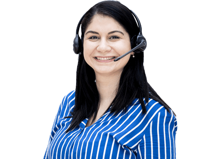 Female DSV employee with a headset