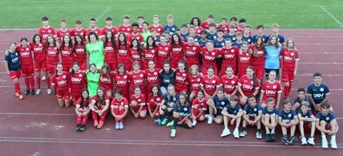 Picture of all of SV Sissach's junior teams in DSV jerseys