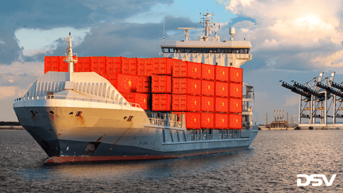 Ship with Chinese containers