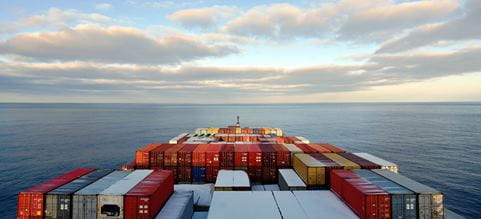 Cargo ship out at sea