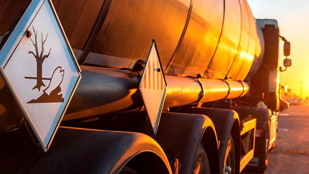 Trucks transporting explosive liquids