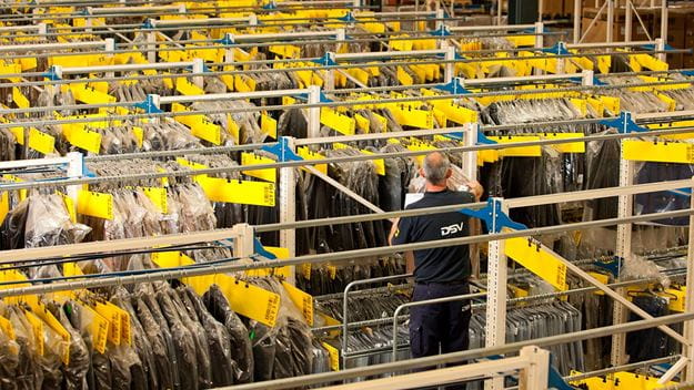 DSV offers specialised transport for hanging garments.