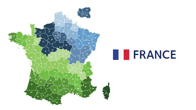 mapa codigos postales francia