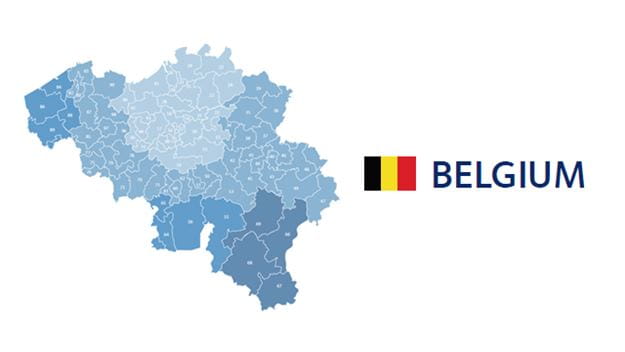 mapa codigos postales belgica