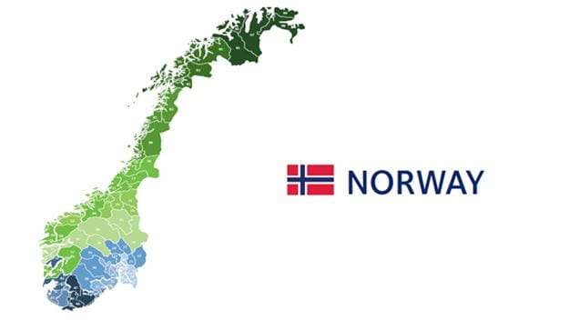 mapa codigos postales noruega