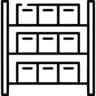 Warehousing shelf icon