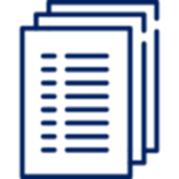 Ícono en azul marino de documentación