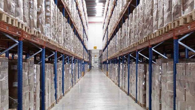A picture of a DSV warehouse filled up