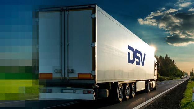 DSV truck driving on a road
