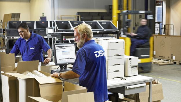 DSV workers working with logistics management services