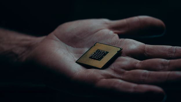 Semiconductor in a human palm