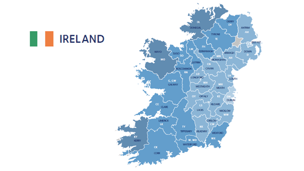 mappa irlanda codici postali