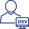 Ícono de cliente de DSV en color azul marino