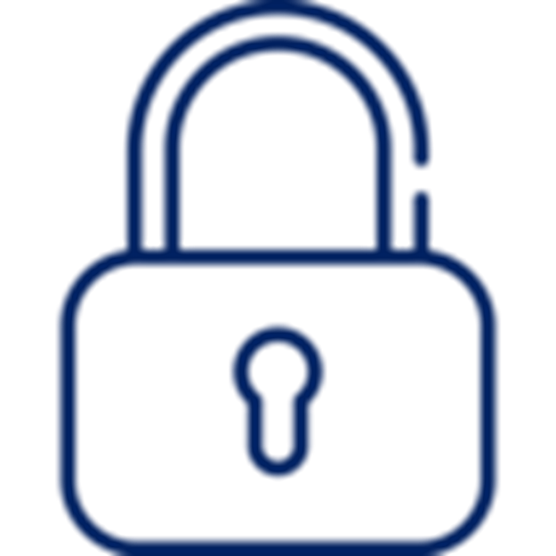 Ícono de candado color azul marino
