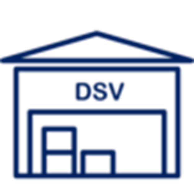 Ícono de almacén color azul marino