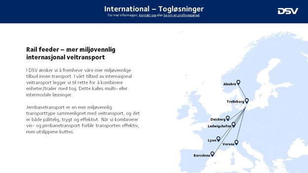 introduksjonstekst og kart over internasjonale togløsninger