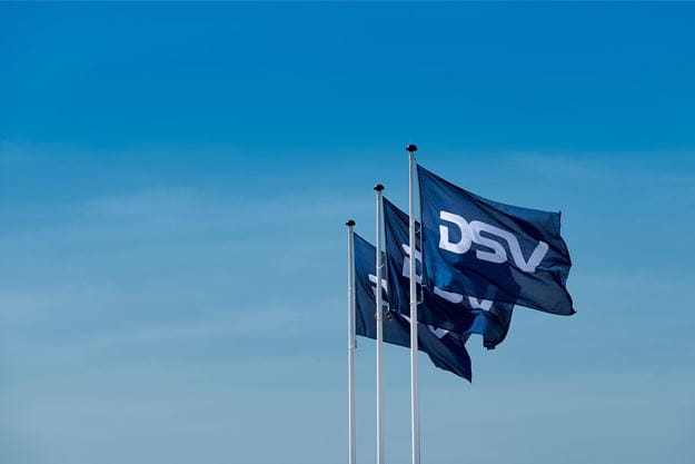DSV's Flags at the head office in Denmark