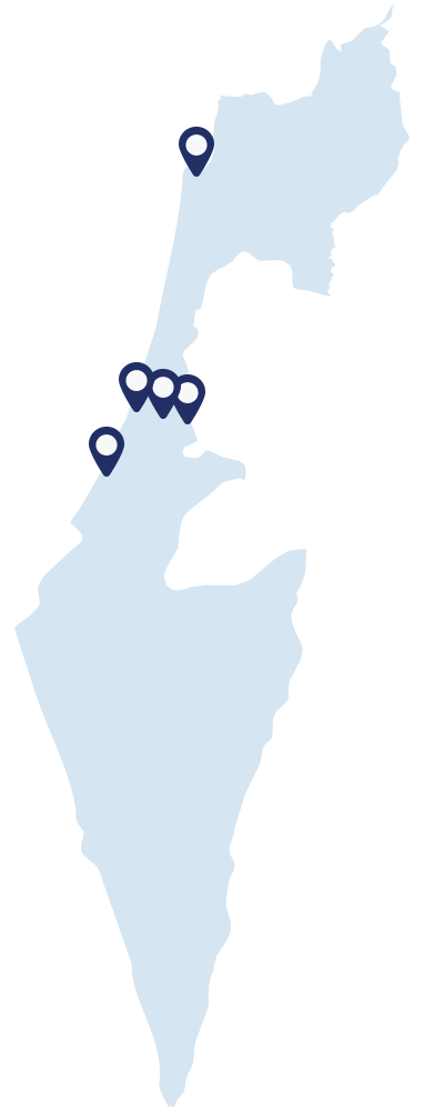 Map of Israel with DSV locations