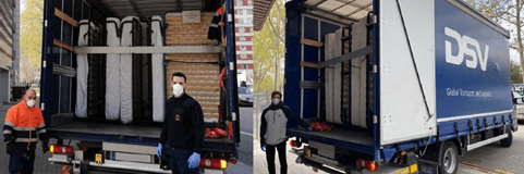 Recogida solidaria camas DSV Covid19